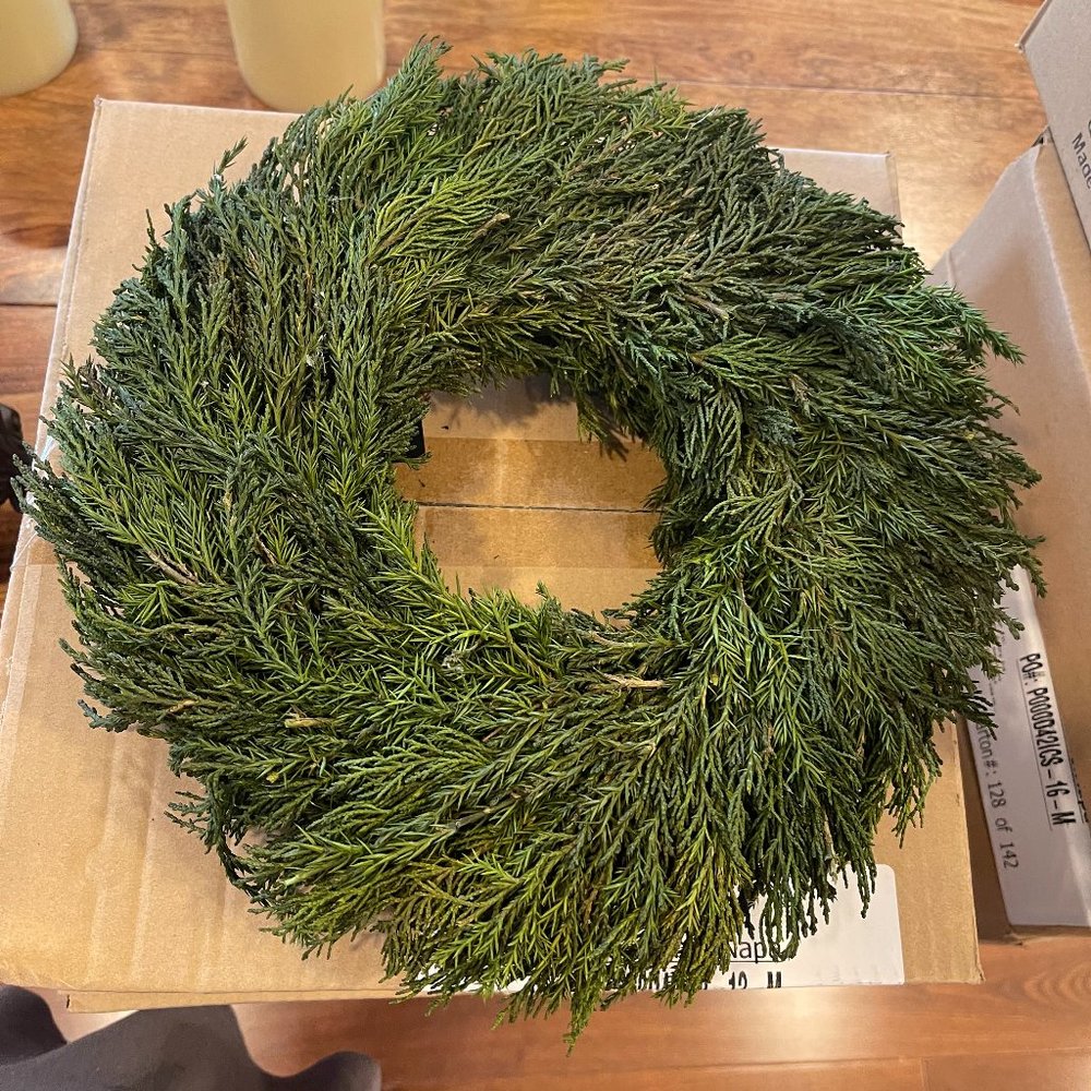 Porch & Petal 12" Cypress Wreaths - new - for indoor use Napa Home & Garden